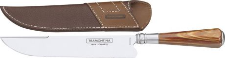 Нож для мяса Tramontina Churrasco, в ножнах, 26080/147-TR, коричневый, длина лезвия 17,5 см