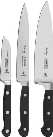 Набор кухонных ножей Tramontina Century, 24099/037-TR, черный, 3 предмета