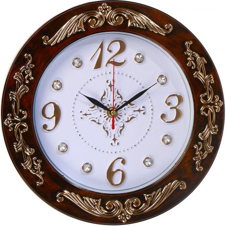 Настенные часы "Зита", 2998044, коричневый, золотой