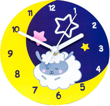 Настенные часы "Барашки" с наклейками, 2959508, разноцветный