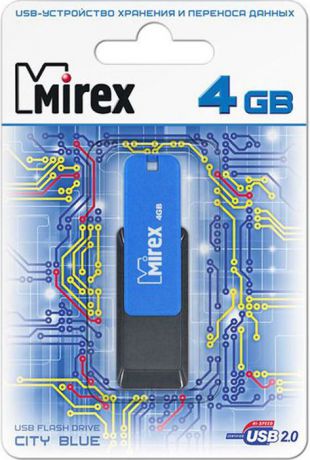USB Флеш-накопитель Mirex City, 13600-FMUCIB04, 4GB, blue