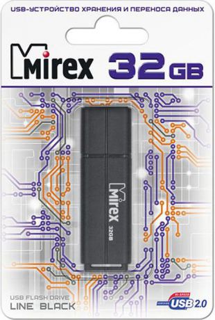 USB Флеш-накопитель Mirex Line, 13600-FMULBK32, 32GB, black
