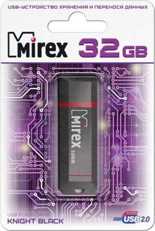 USB Флеш-накопитель Mirex Knight, 13600-FMUKNT32, 32GB, black
