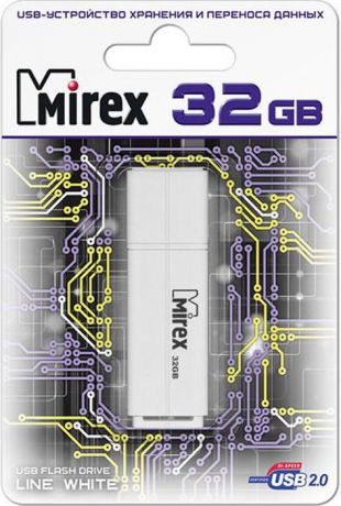 USB Флеш-накопитель Mirex Line, 13600-FMULWH32, 32GB, white