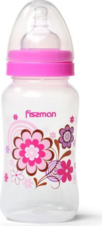 Бутылочка для кормления Fissman, с широким горлышком, 6891, розовый, 300 мл