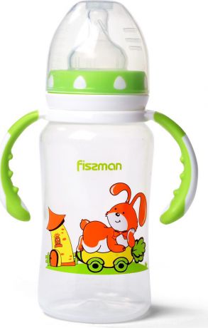 Бутылочка для кормления Fissman, с широким горлышком и ручками, 6897, салатовый, 300 мл