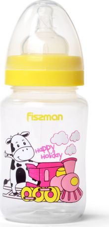 Бутылочка для кормления Fissman, с широким горлышком, 6888, желтый, 240 мл