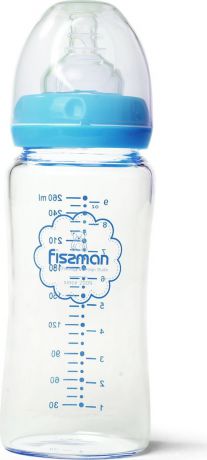Бутылочка для кормления Fissman, с широким горлышком, 9164, голубой, 260 мл