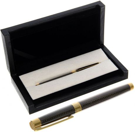 Ручка подарочная перьевая Calligrata "Рельеф", 2409938, в футляре, корпус черный