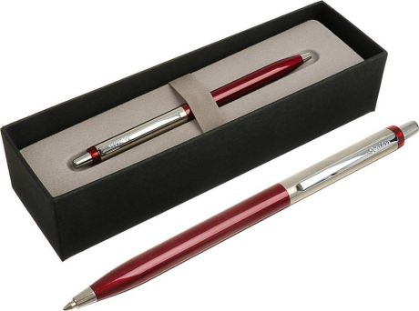 Ручка подарочная шариковая Scrikss Vintage 51, 3794782, в футляре, корпус бордовый, серебристый