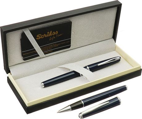 Ручка-роллер подарочная шариковая Scrikss Vintage 33, 3794776, в футляре, корпус синий