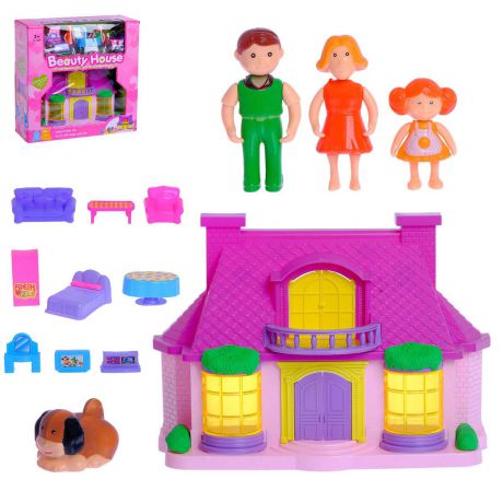 Дом для кукол, 2852972, с куклами и мебелью