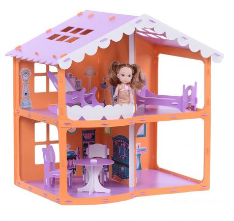 Дом для кукол Krasatoys "Дом Анжелика", 3494262, с мебелью