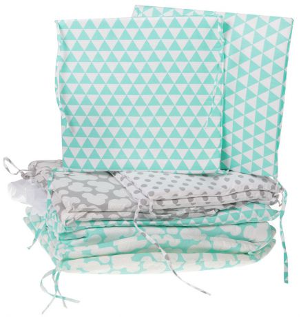 Комплект в кроватку Sweet Baby Fiocco, 411971, зеленый, серый, 7 предметов