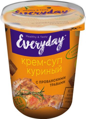 Суп-пюре быстрого приготовления Everyday, куриный с прованскими травами и бородинскими сухариками, 32 г