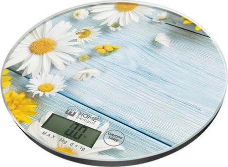 Кухонные весы Home Element Летние цветы, сенсорные, He-Sc933