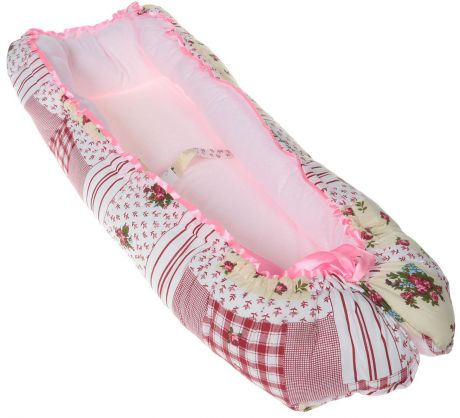 Подушка-валик Belle Epoque "Гнездышко кокон", ГК, розовый, 60 х 30 см