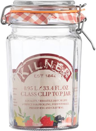 Банка для сыпучих продуктов Kilner "Clip Top", граненая, 950 мл