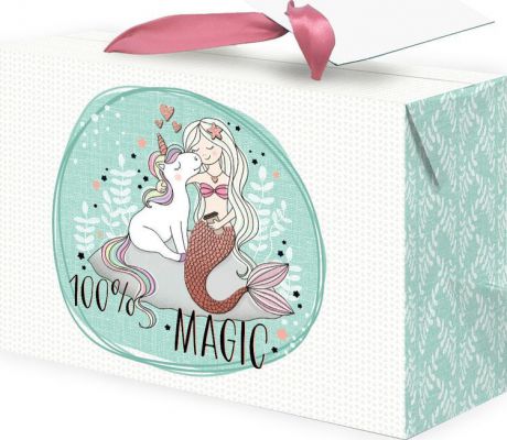 Бумажный пакет-коробка Magic Home "Русалка", 79681, разноцветный, 22,5 х 13,5 см