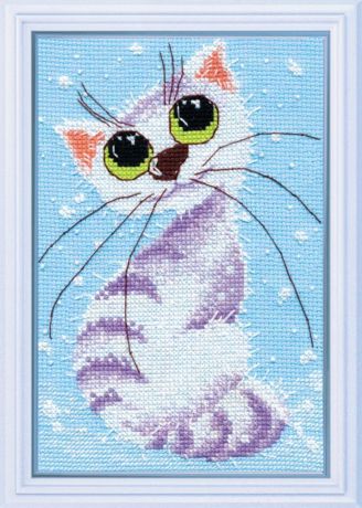 Набор для вышивания Овен "Кошка-крошка-2" счетным крестом, 902616, 18 х 12 см