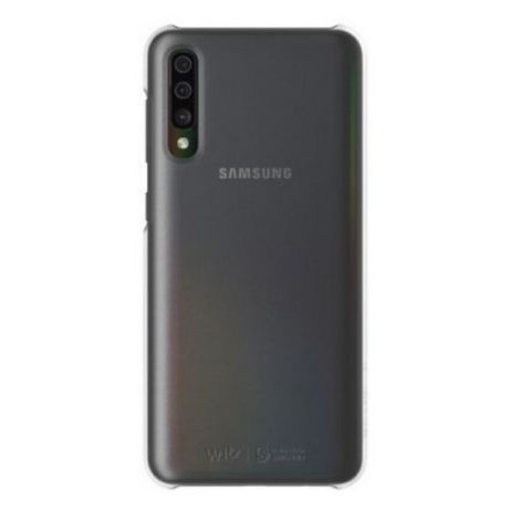 Чехол (клип-кейс) SAMSUNG WITS Premium Hard Case, для Samsung Galaxy A50, прозрачный/серебристый [gp-fpa505wsbsw]