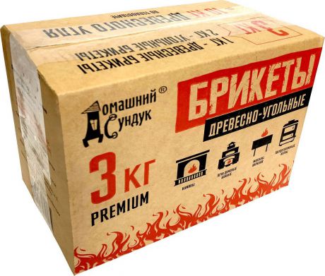 Брикет для растопки Домашний Сундук Premium, ДС-224, 3 кг