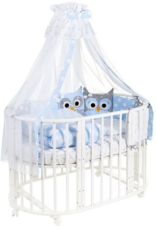 Комплект в кроватку Sweet Baby Uccellino Blu, 420983, голубой, 10 предметов
