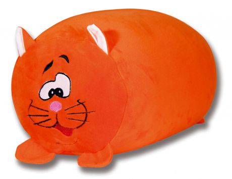 Подушка-валик Штучки, к которым тянутся ручки антистрессовая "Зверь. Кот", цвет: оранжевый, 33 x 23 см, оранжевый