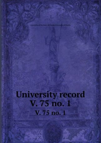 University record. V. 75 no. 1