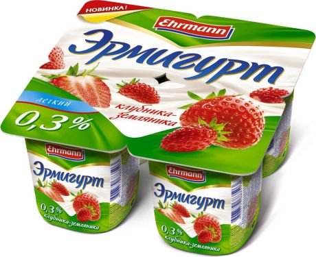 Йогуртный продукт Эрмигурт легкий, клубника, земляника, 0,3%, 115 г