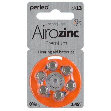 Батарейка Perfeo Airozinc Premium, серебристый