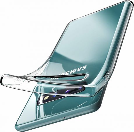 Чехол-накладка Brosco для Samsung S10, прозрачный