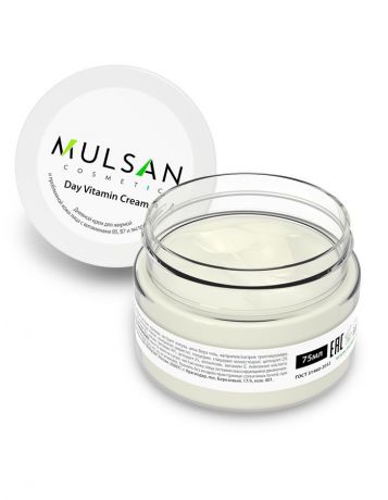 Крем для ухода за кожей Mulsan дневной для жирной и проблемной кожи лица с витаминами B5, B7 и экстрактом ромашки