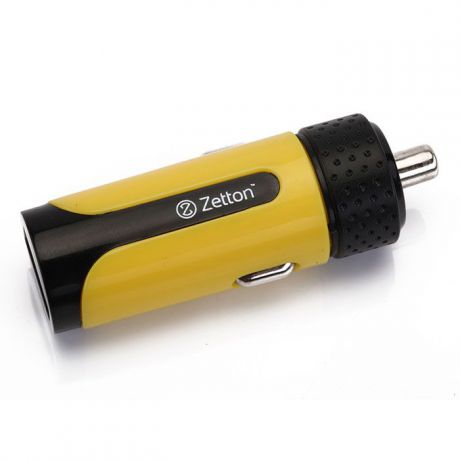 Zetton Life Style 2А автомобильное зарядное устройство, Black Yellow (ZTLSCC2A)