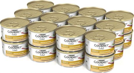 Консервы для кошек Gourmet Gold "Нежные биточки", с индейкой и шпинатом, 85 г, 12 шт