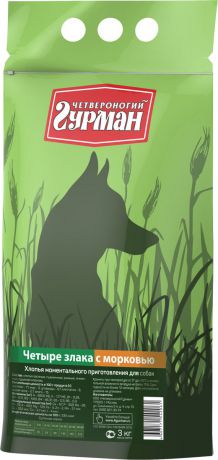 Каша для собак Четвероногий Гурман "4 злака с морковью", 102130002, 3 кг