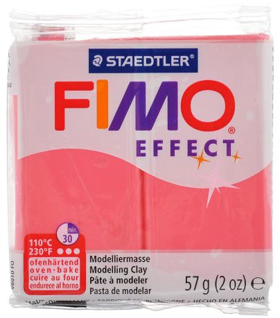 Полимерная глина Fimo "Effect", цвет: полупрозрачный красный, 57 г