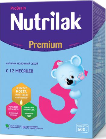 Nutrilak Premium 3 напиток молочный сухой с 12 месяцев, 600 г
