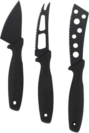 Набор ножей для сыра "Vitesse", цвет: черный, 3 предмета