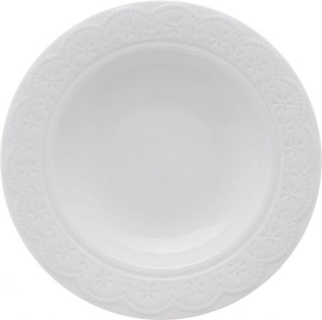 Тарелка суповая Walmer "Charlotte", цвет: белый, диаметр 22 см