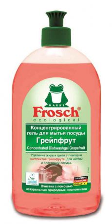Гель для мытья посуды "Frosch", концентрированный, с ароматом грейпфрута, 0,5 л