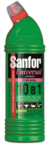 Средство для чистки и дезинфекции "Sanfor Universal", 10 в 1, "Летний дождь", 1 л