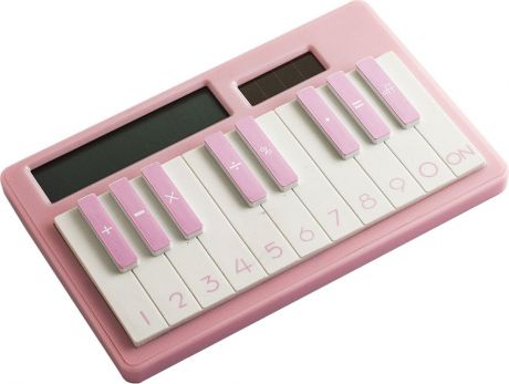 Эврика Калькулятор настольный Пианино цвет розовый