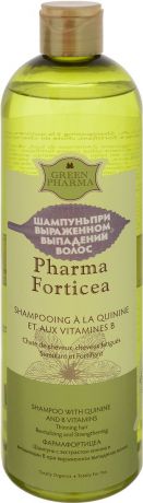 Шампунь Greenpharma "Pharma Forticea" с экстрактом хинина и витаминами В, при выраженном выпадении волос, 500 мл