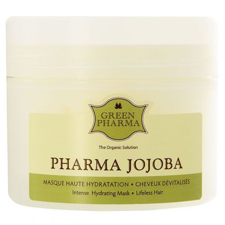 Экспресс-маска Greenpharma "Pharma Jojoba" высокой степени увлажнения, с маслом жожоба и экстрактом анжелики, для безжизненных волос, 250 мл