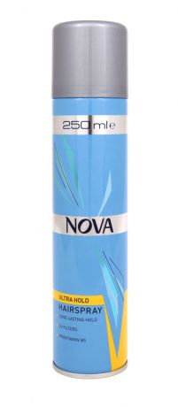 Лак для волос Nova сверхсильной фиксации 250 мл (желтый)