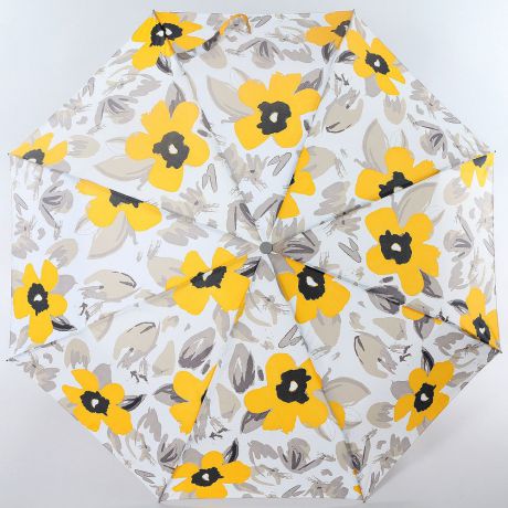Зонт женский "ArtRain", автомат, 3 сложения, цвет: желтый, белый, черный. 3915-5007