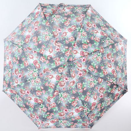 Зонт женский "ArtRain", механика, 3 сложения, цвет: серо-зеленый, малиновый. 3515-4920