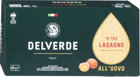 Delverde № 103 паста Лазанья яичная, 500 г