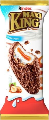 Пирожное Kinder Maxi King, с молочным шоколадом и дроблеными лесными орехами, с молочно-карамельной начинкой, 35 г
